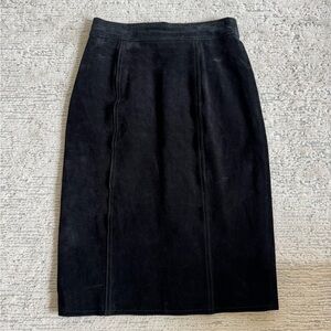 Vintage CHIA Black Suede Leather Skirt - Size XS - 80s 90s Minimalist Skirt
